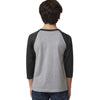 Next Level Youth Black/Dark Gray Heather CVC 3/4-Sleeve Raglan Tee