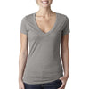 Next Level Women's Stone Gray CVC Deep V Tee