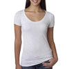Next Level Women Heather White Triblend Scoop Tee