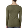 Next Level Women's Military Green Triblend Long-Sleeve Scoop Tee