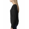 Next Level Women's Black Terry Long-Sleeve Scoop Tee