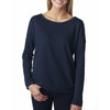 Next Level Women's Midnight Navy Terry Long-Sleeve Scoop Tee