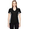 North End Women's Black Performance Embossed Print Polo