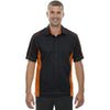 North End Men's Black/Orange Fuse Colorblock Twill Shirt