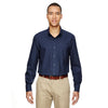 North End Men's Classic Navy Paramount Twill Checkered Shirt