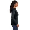 Anvil Women's Black/Dark Grey Long-Sleeve Hooded T-Shirt