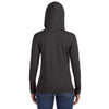 Anvil Women's Heather Dark Grey/Dark Grey Long-Sleeve Hooded T-Shirt