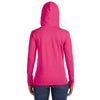 Anvil Women's Heather Pink/Neon Yellow Long-Sleeve Hooded T-Shirt