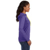 Anvil Women's Heather Purple/Neon Yellow Long-Sleeve Hooded T-Shirt