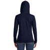 Anvil Women's Navy/Dark Grey Long-Sleeve Hooded T-Shirt