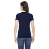American Apparel Women's Navy Poly-Cotton Short-Sleeve Crewneck
