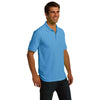 Port & Company Men's Aquatic Blue Ring Spun Pique Polo