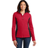 Port Authority Women's Rich Red/Black Colorblock Value Fleece Jacket