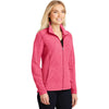 Port Authority Women's Pink Raspberry Heather Microfleece Full-Zip Jacket