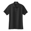 port-authority-womens-black-knit-polo