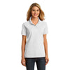Port & Company Women's White Ring Spun Pique Polo