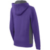 Sport-Tek Women's Purple/Dark Smoke Grey Sport-Wick Fleece Colorblock Hooded Pullover