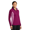 Sport-Tek Women's Pink Rush Heather Sport-Wick Stretch Contrast 1/2-Zip Pullover
