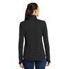 Sport-Tek Women's Black/Iron Grey Sport-Wick Textured Colorblock Quarter Zip Pullover