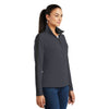 Sport-Tek Women's Iron Grey/Black Grey Sport-Wick Textured Colorblock Quarter Zip Pullover