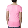 Next Level Women's Neon Heather Pink Deep V-Neck Tee