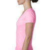 Next Level Women's Neon Heather Pink Deep V-Neck Tee