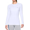 Under Armour Women's White ColdGear Fitted Long Sleeve Crew