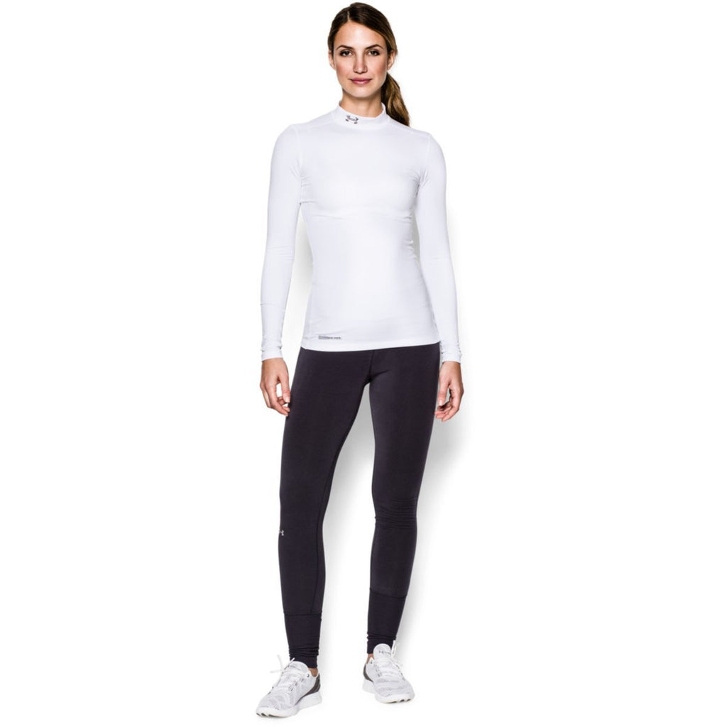 Under Armour Women's White ColdGear Fitted L/S Mock