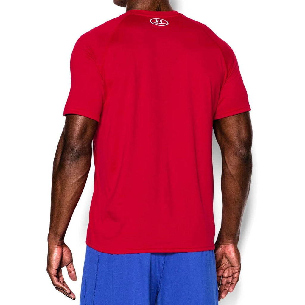 Under Armour Men's Red/White Tech Short Sleeve T-Shirt