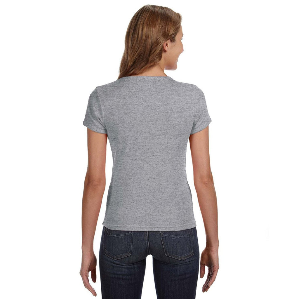 Anvil Women's Heather Grey Scoop T-Shirt