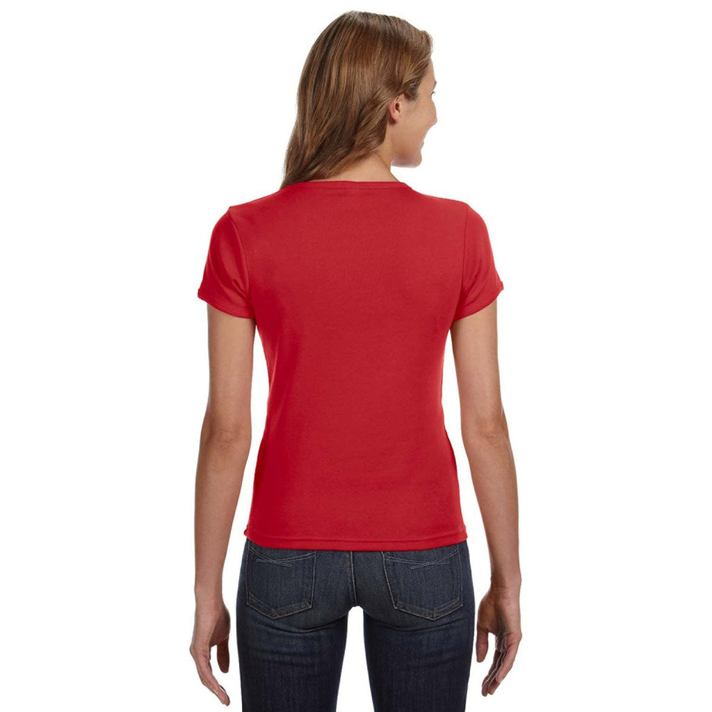 Anvil Women's Red Scoop T-Shirt