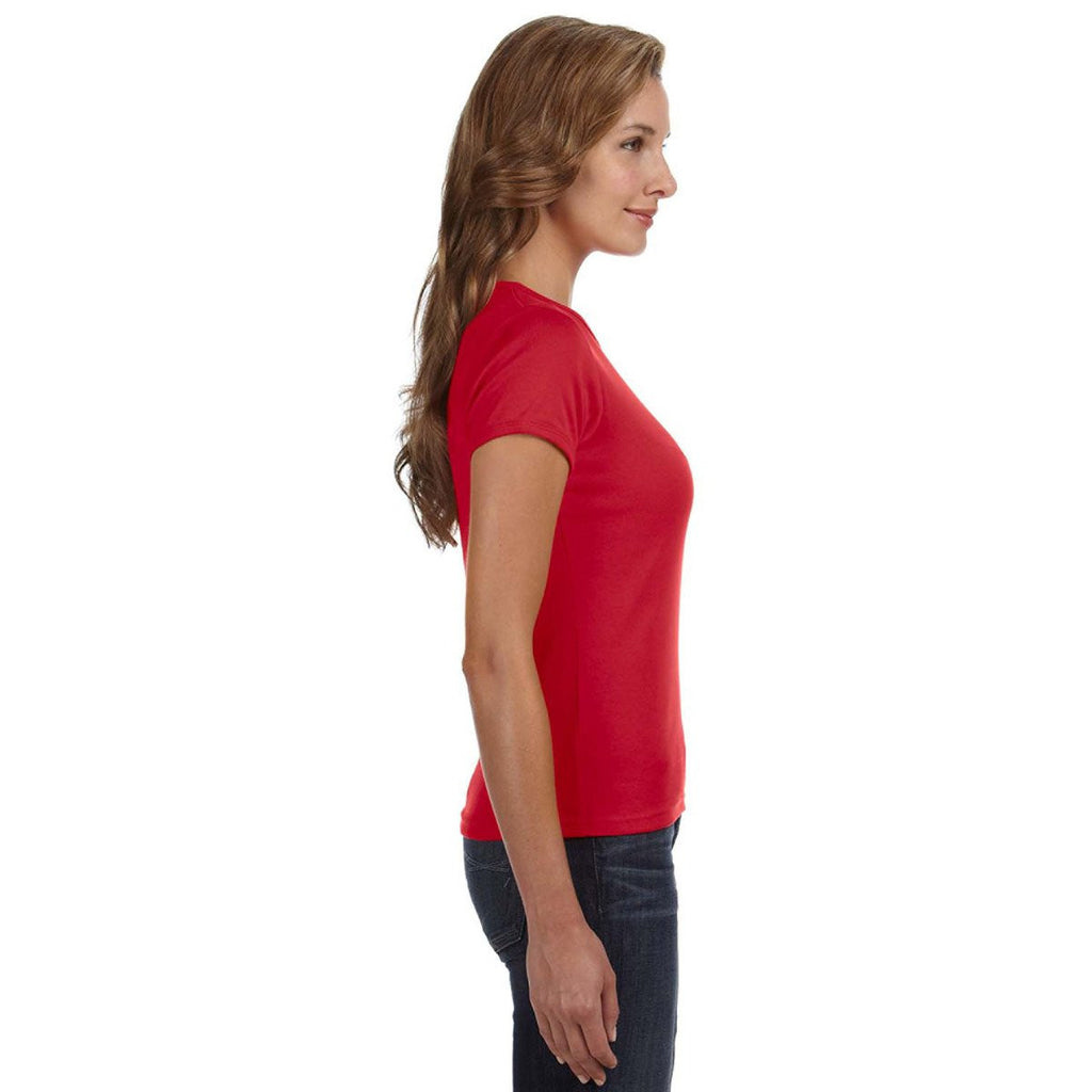 Anvil Women's Red Scoop T-Shirt