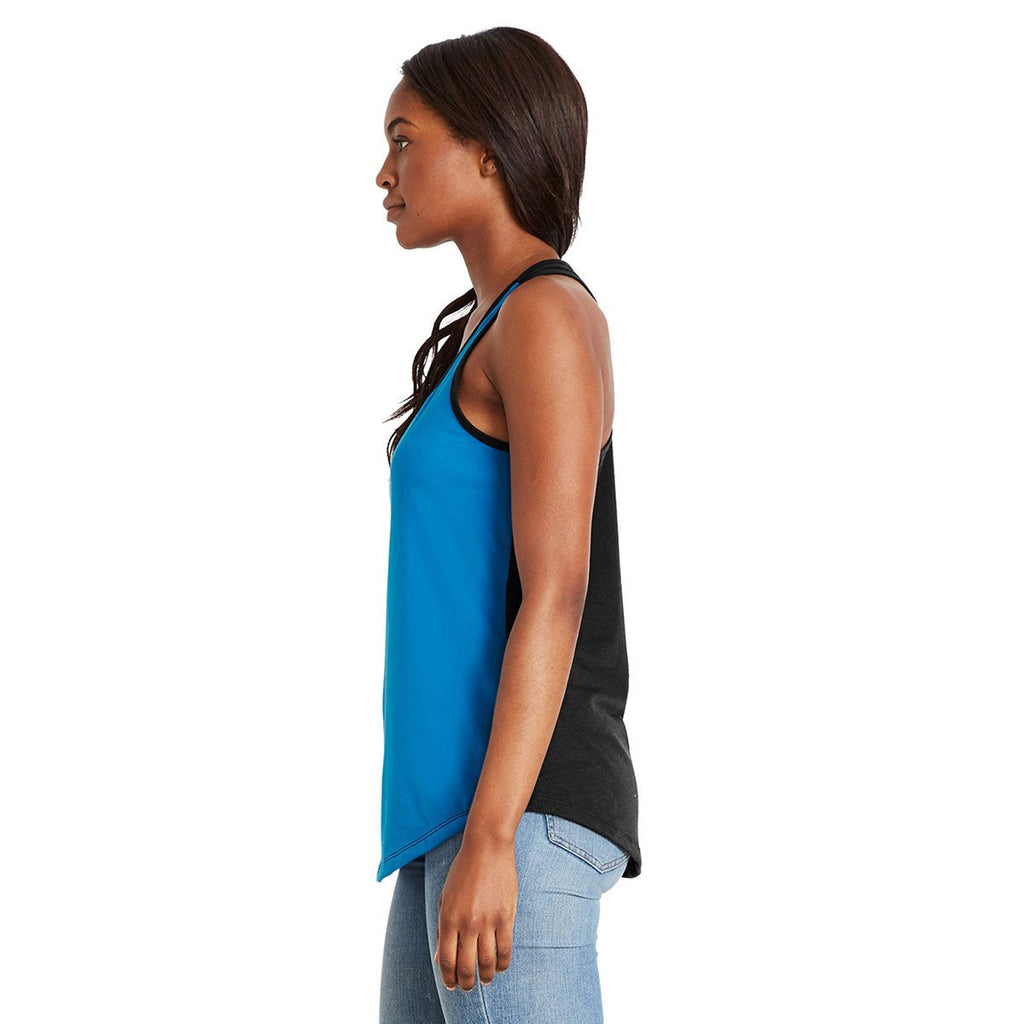 Next Level Women's Turquoise/Black Ideal Colorblock Racerback Tank