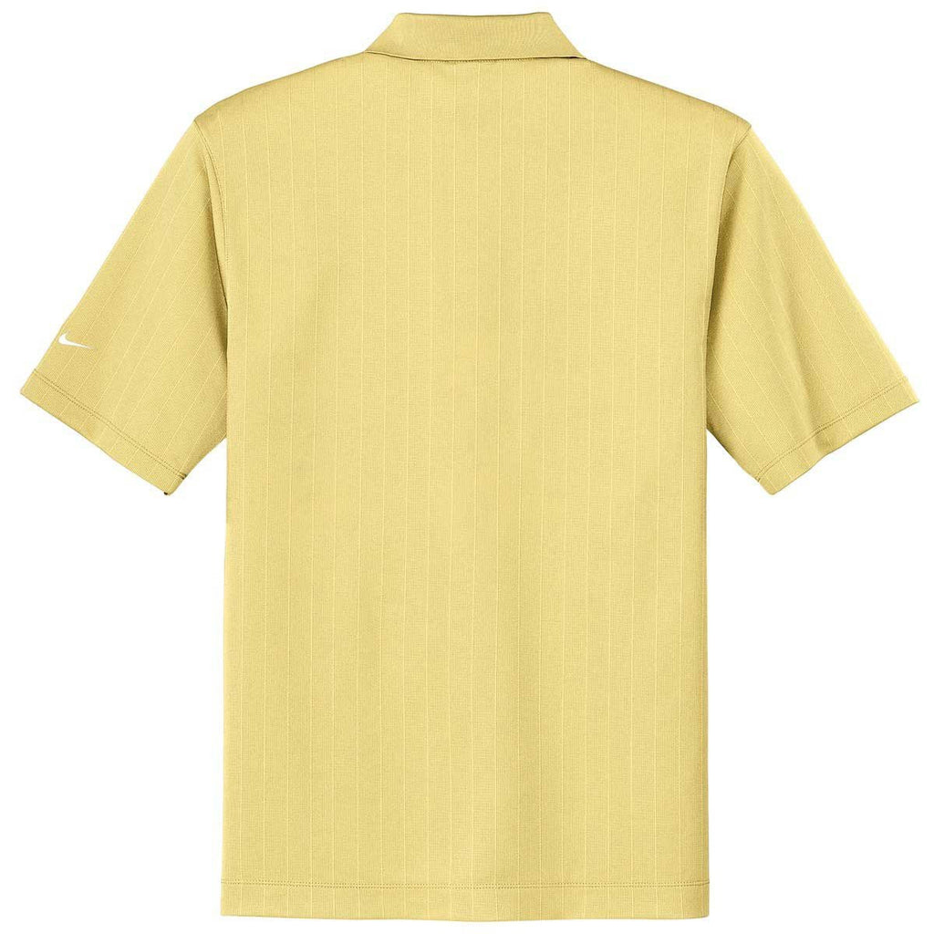 Nike Men's Light Yellow Dri-FIT S/S Textured Polo