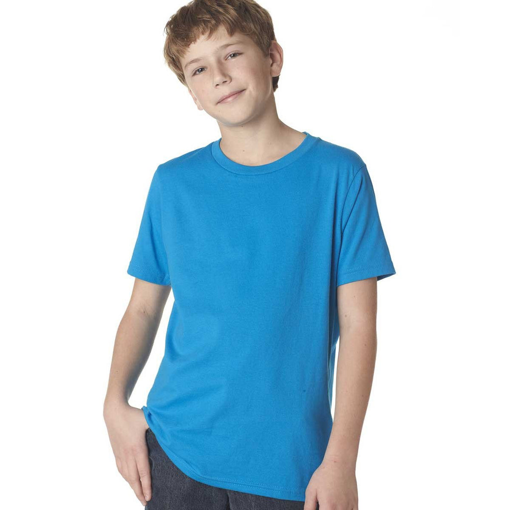 Next Level Boy's Turquoise Premium Short-Sleeve Crew Tee