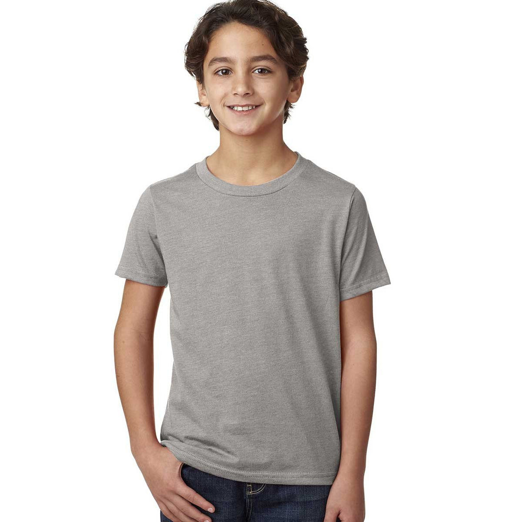 Next Level Boy's Dark Heather grey CVC Crew Tee