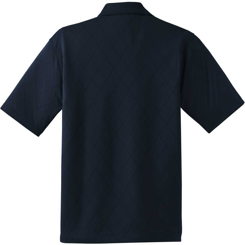Nike Men's Navy Dri-FIT S/S Cross-Over Texture Polo
