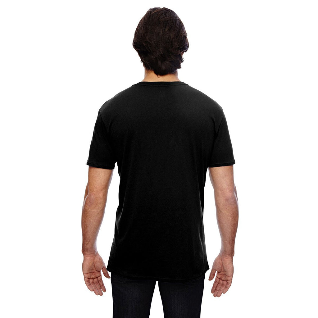 Anvil Men's Black 3.2 oz. Featherweight Short-Sleeve V-Neck T-Shirt