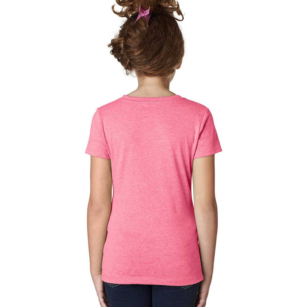 Next Level Girl's Neon Heather Pink Princess CVC Tee
