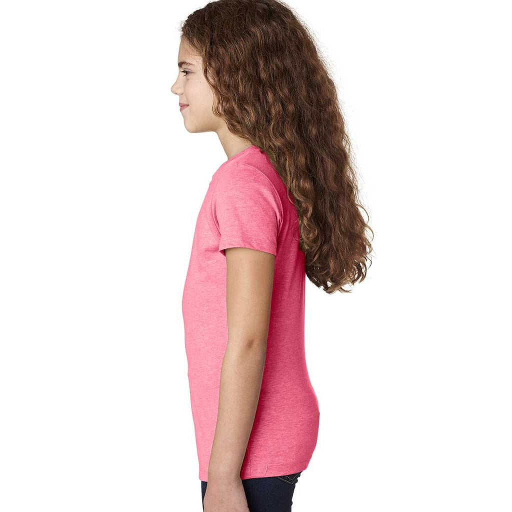 Next Level Girl's Neon Heather Pink Princess CVC Tee