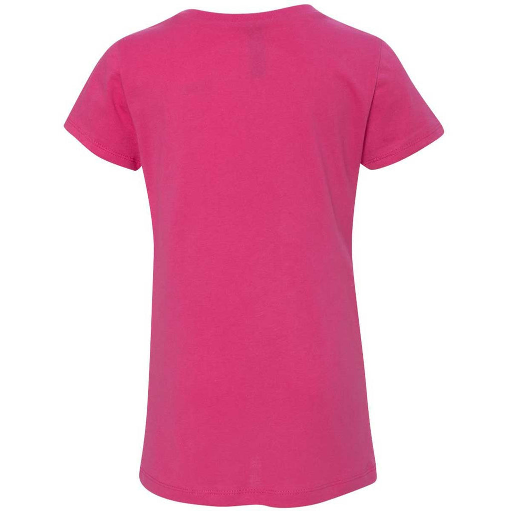 Next Level Girl's Hot Pink Adorable V-Neck Tee