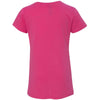 Next Level Girl's Hot Pink Adorable V-Neck Tee