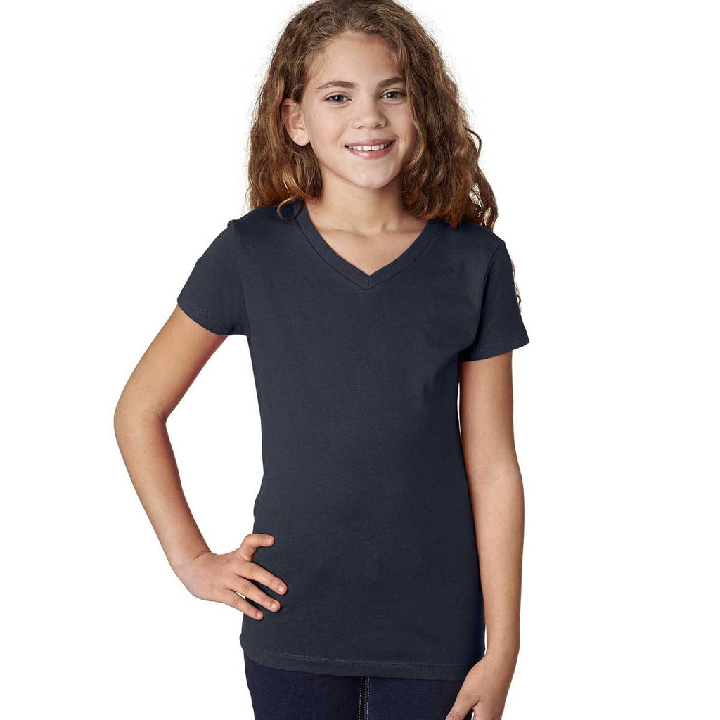 Next Level Girl's Midnight Navy Adorable V-Neck Tee