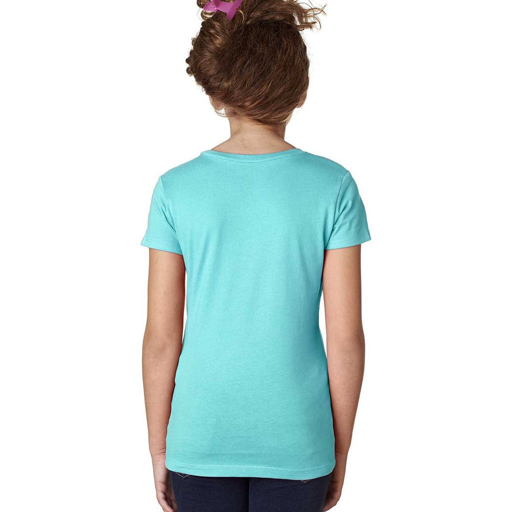 Next Level Girl's Tahiti Blue Adorable V-Neck Tee
