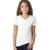 Next Level Girl's White Adorable V-Neck Tee