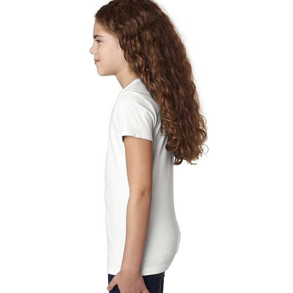 Next Level Girl's White Adorable V-Neck Tee