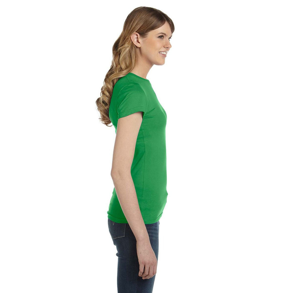 Anvil Women's Green Apple Ringspun Fitted T-Shirt