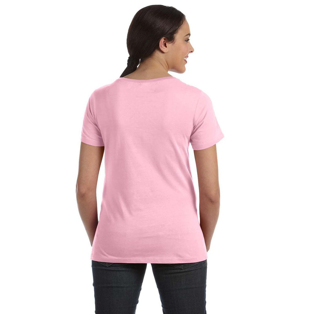 Anvil Women's Charity Pink Ringspun Sheer Featherweight T-Shirt
