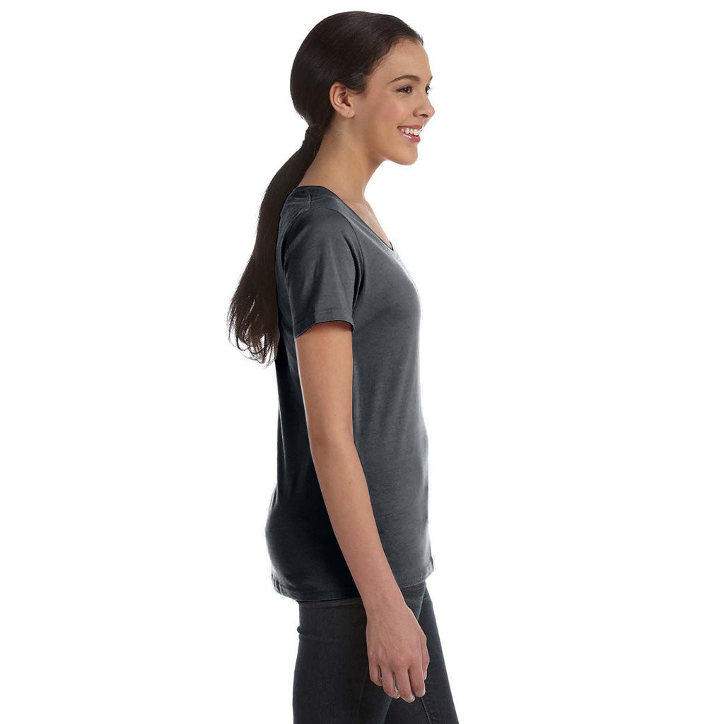 Anvil Women's Heather Dark Grey Ringspun Sheer Featherweight T-Shirt
