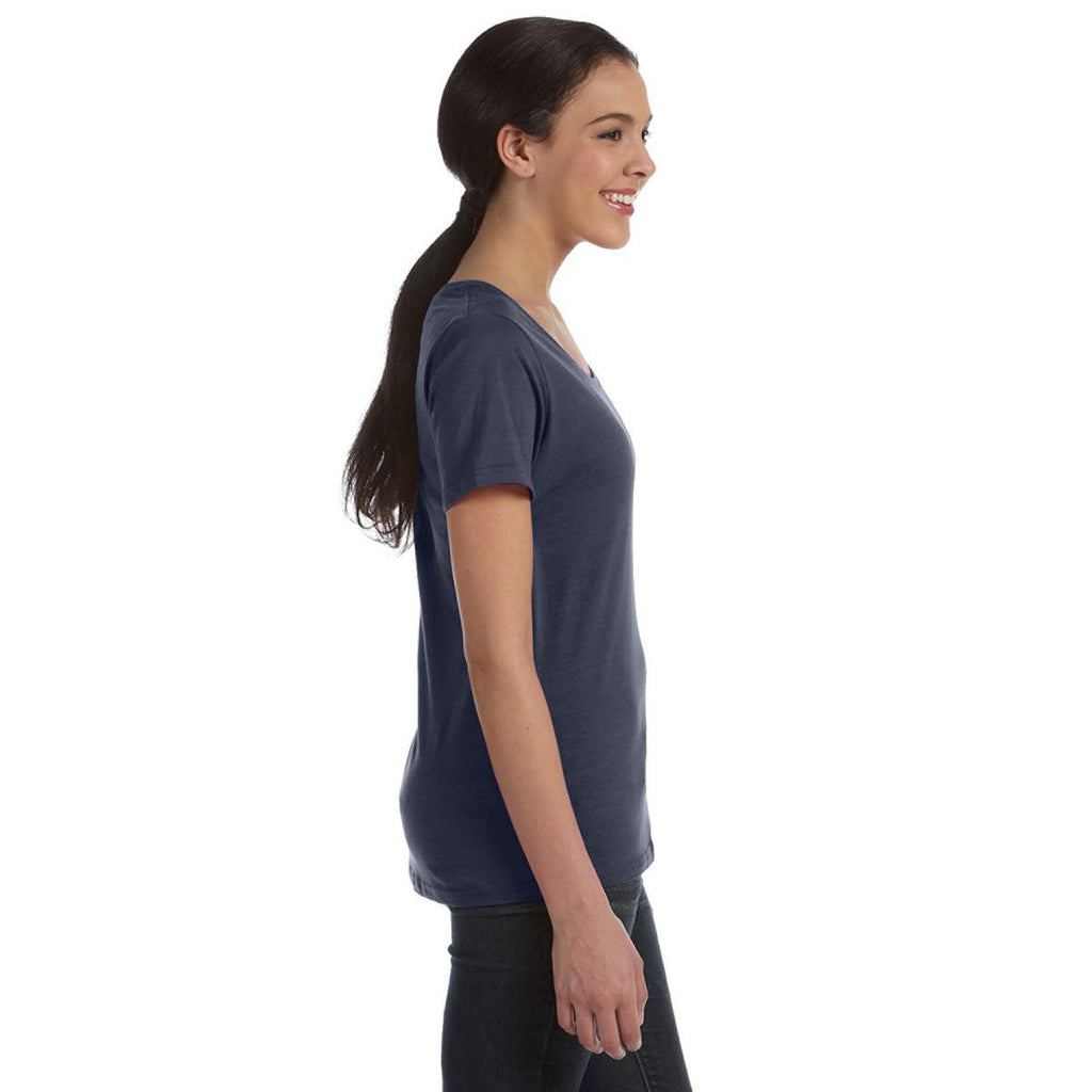 Anvil Women's Navy Ringspun Sheer Featherweight T-Shirt